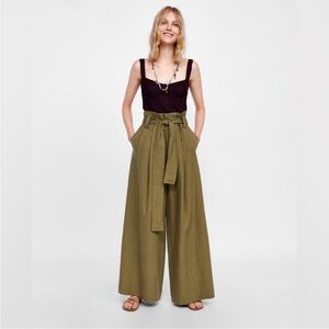 Zara Linen Wide Leg Pants
